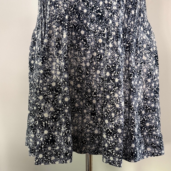 Navy and White Print Silk Tank Dress - Picture 3 of 9